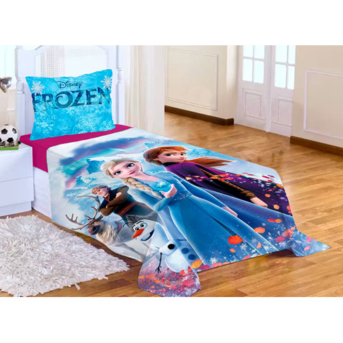 Lençol sem elástico Solteiro + Fronha FROZEN LCS 22 em Oferta na Shopee