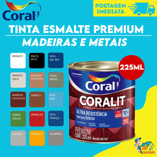 Tinta Esmalte Coralit Madeira e Metais Ultra Resistivo 225ml