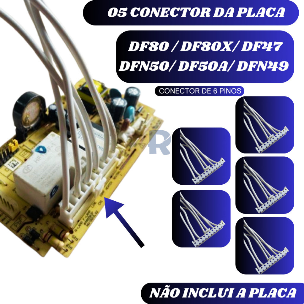 Kit 5 Conector Da Placa Df80 Df80x Dwx51 Df51 Dfw51 Dw51x