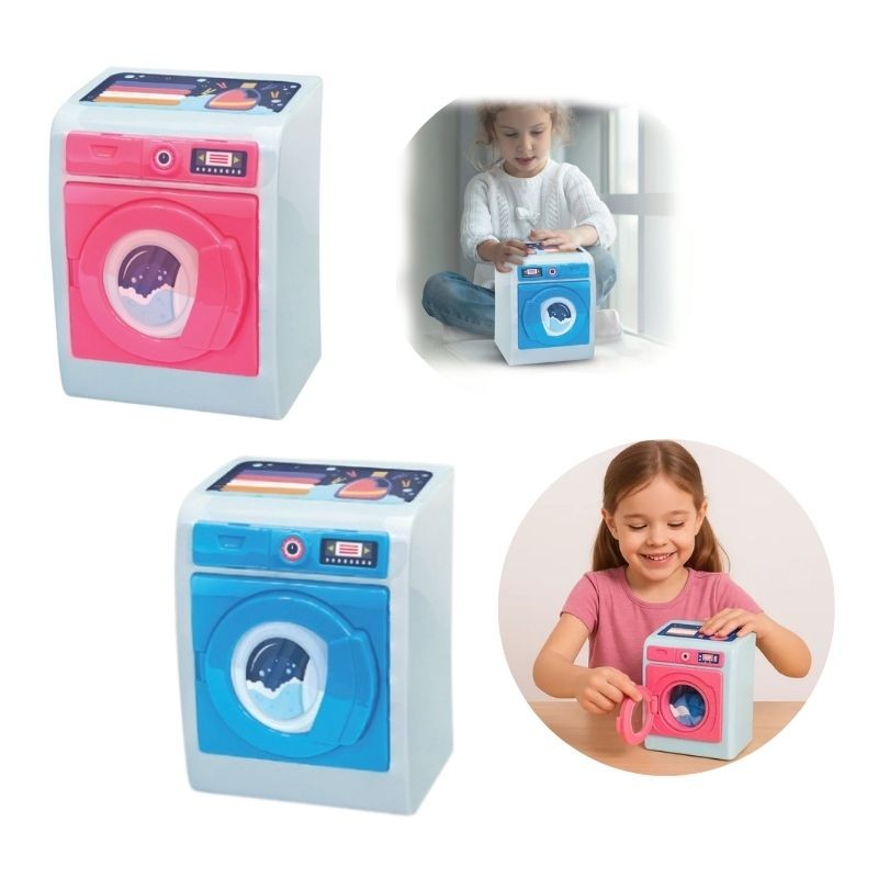 Lavadora de Roupa Porta Abre Brinquedo Lavanderia Infantil