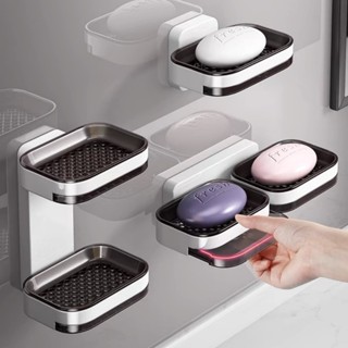 Saboneteira Drenável de Parede 2 Camadas - Organizador de Armazenamento Para Banheiro Com Suporte - WYL em Oferta na Shopee