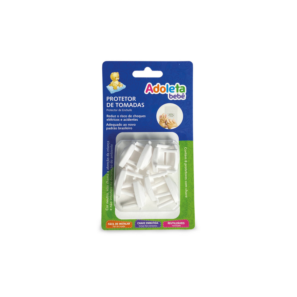 PROTETOR DE TOMADA (8PCS) BRANCO CAJOVIL