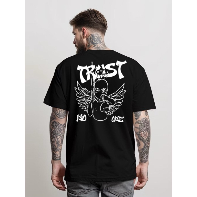 Camisa Camiseta Básica 100% Algodão Angel Trust No One Streetwear Moda Masculina