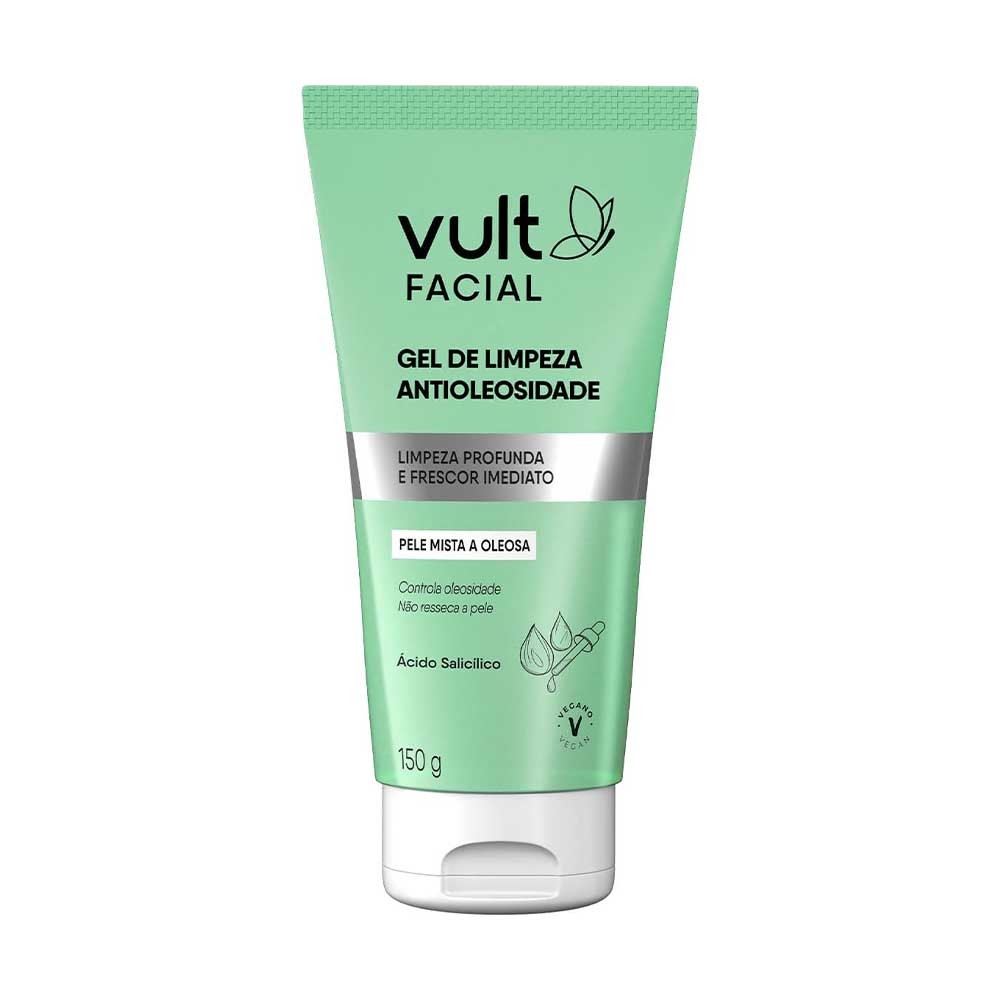 Gel de Limpeza Facial Antioleosidade Ácido Salicílico Hidratante 150g Vult