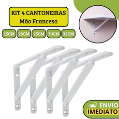 Kit 4 Suporte De Prateleira Cantoneira Mão Francesa Para Sustentar Prateleira