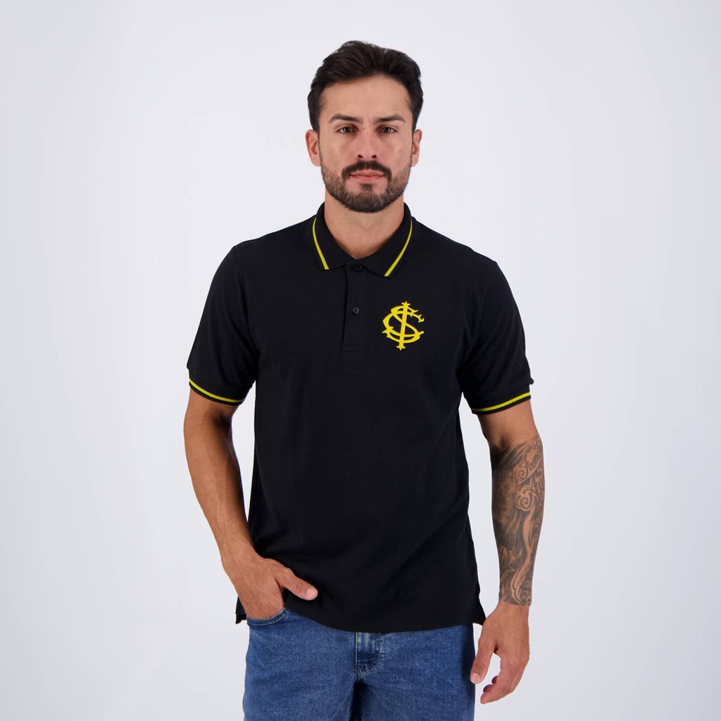 Polo Internacional Ouro Preta e Dourada - Men Clothes