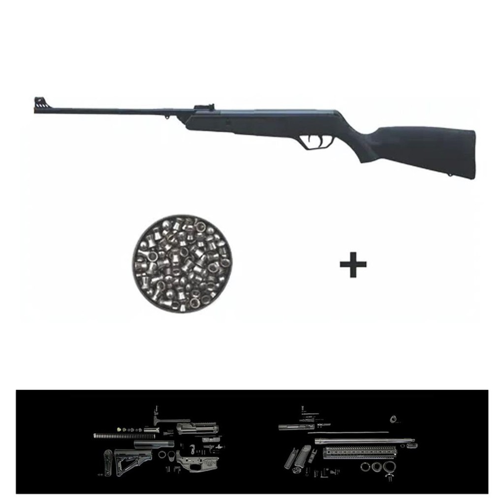Carabina de Pressão New Jade 5.5mm - CBC + Chumbo + Gun Pad em Oferta na Shopee
