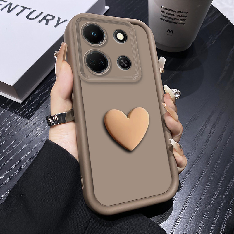 Para Infinix Note 30 Pro/4G 5G Capa 12 G96 DIY 3D Love Heart Caixa De Telefone Pacote Completo Fosco Silicone Macio À Pr em Oferta na Shopee