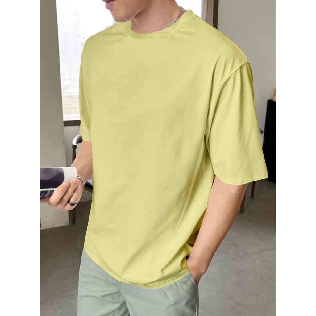 Blusa Amarelo Oversized Esportiva Lisa Style Unissex T Shirt Plus Size Camiseta Streetwear
