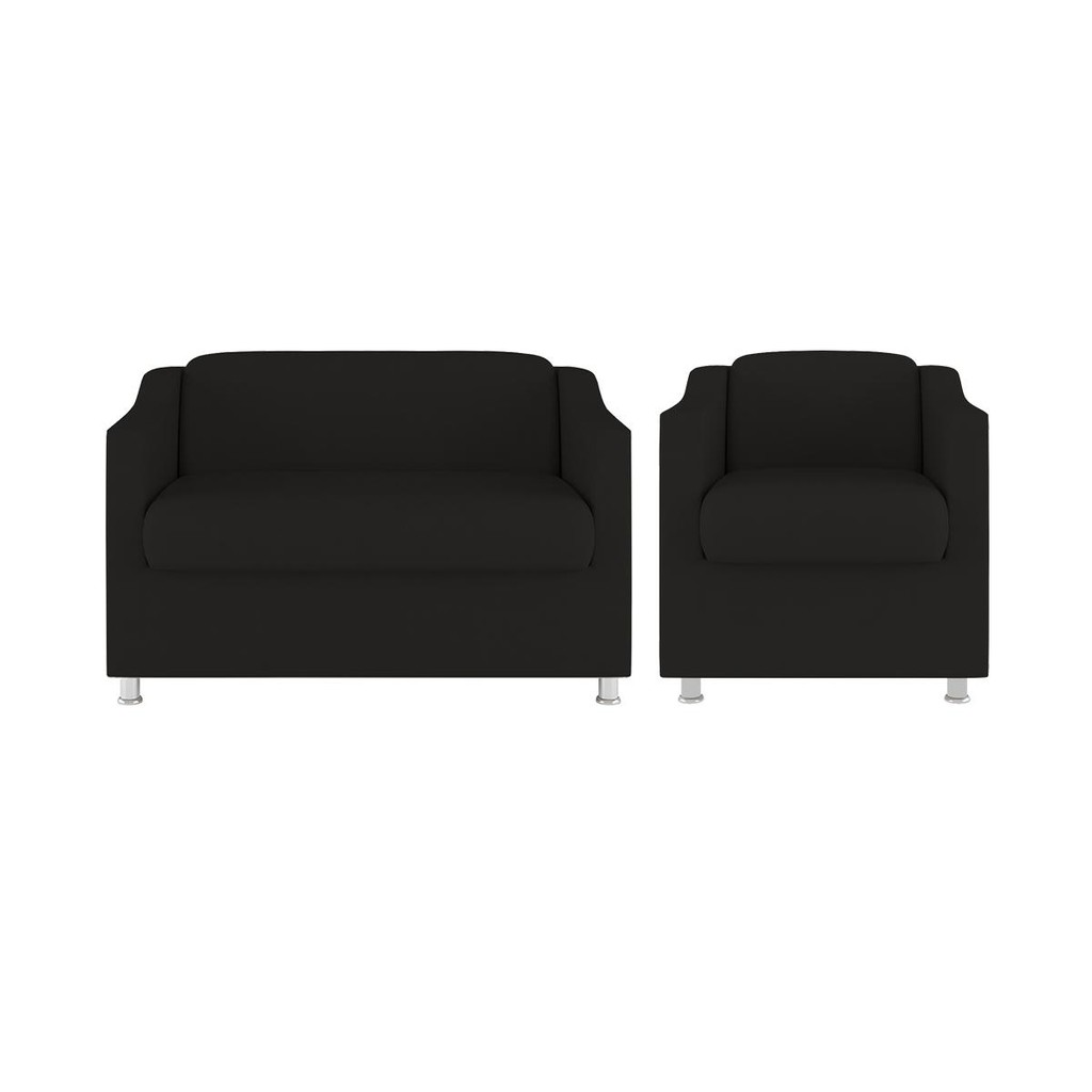 Kit 01 Poltrona Decorativa Tilla + Namoradeira Sala Espera - Home & Living