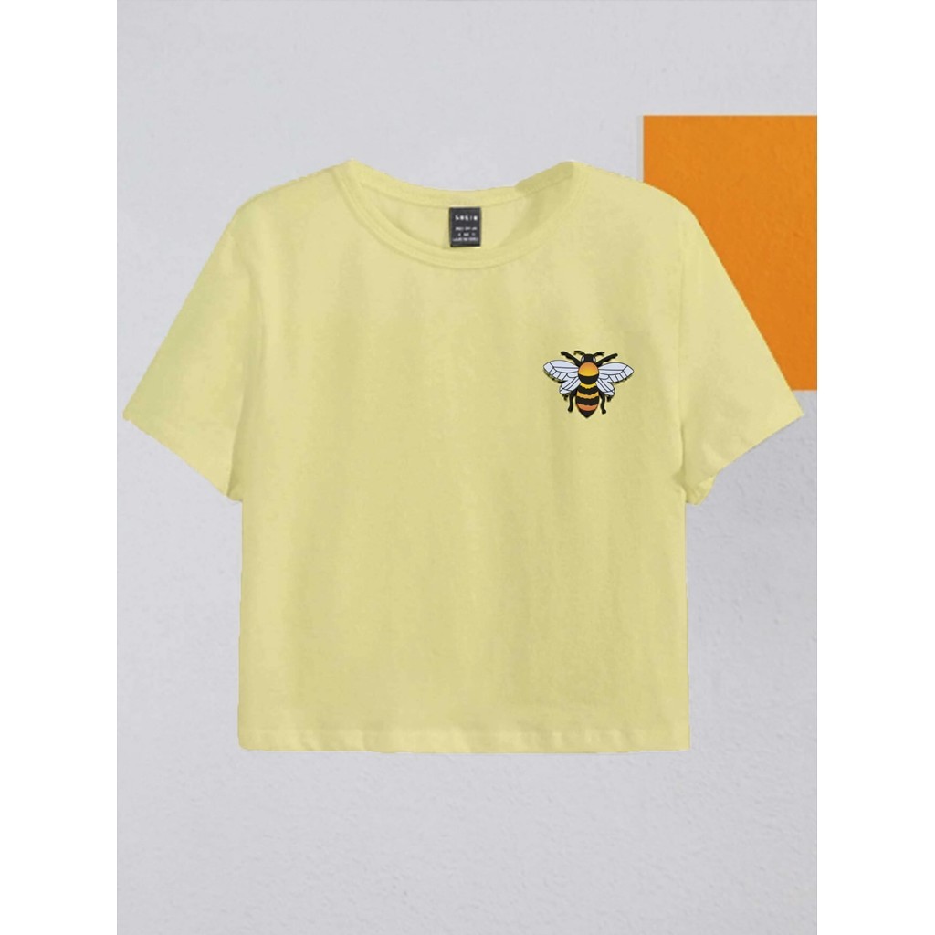 Camiseta Oversized Abelhinha Estampada Life Style Manga Curta Aesthetic Tumblr Unissex Casual