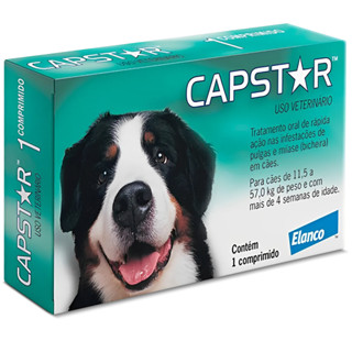 Capstar 57 Mg: Antipulgas Para Cães De 11,4 A 57 Kg 1 Comp em Oferta na Shopee