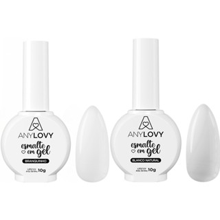 Kit Francesinha Esmalte em Gel ANYLOVY Branquinho + Blanco Natural LED/UV Alta Pigmentação em Oferta na Shopee