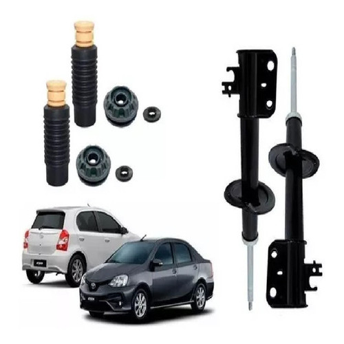 2 Amortecedor+ Kit Dianteiro Toyota Etios Hatch Sedan