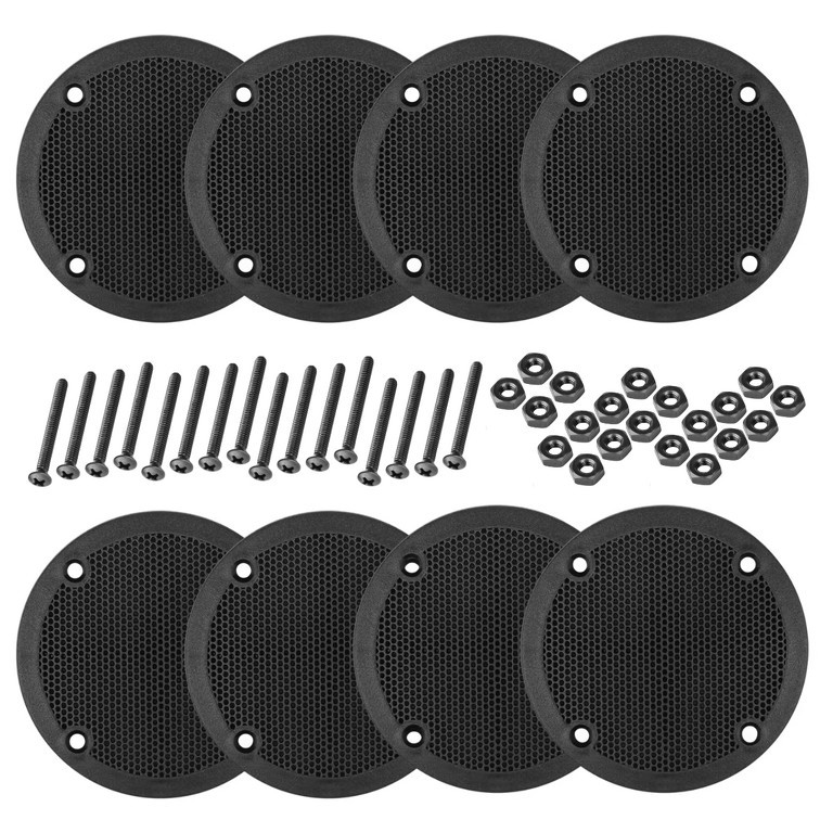 Kit 08 Tela Plástica Para Tweeter Leson 8,5 Cm Com Parafusos