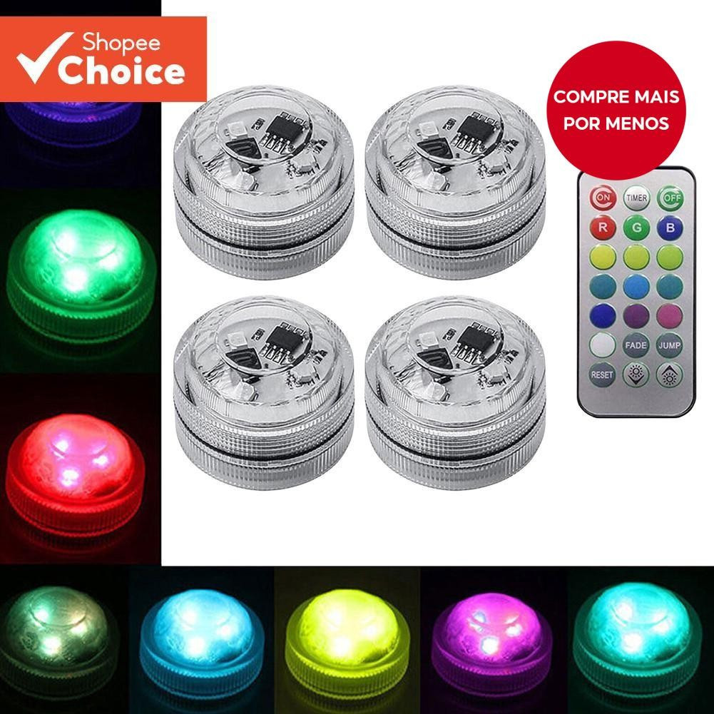 2/4 Pçs Sem Fio LED Interior Do Carro Luz Ambiente Adesivo Controle Remoto Decoração Auto Telhado Pé Atmosfera Lâmpada C