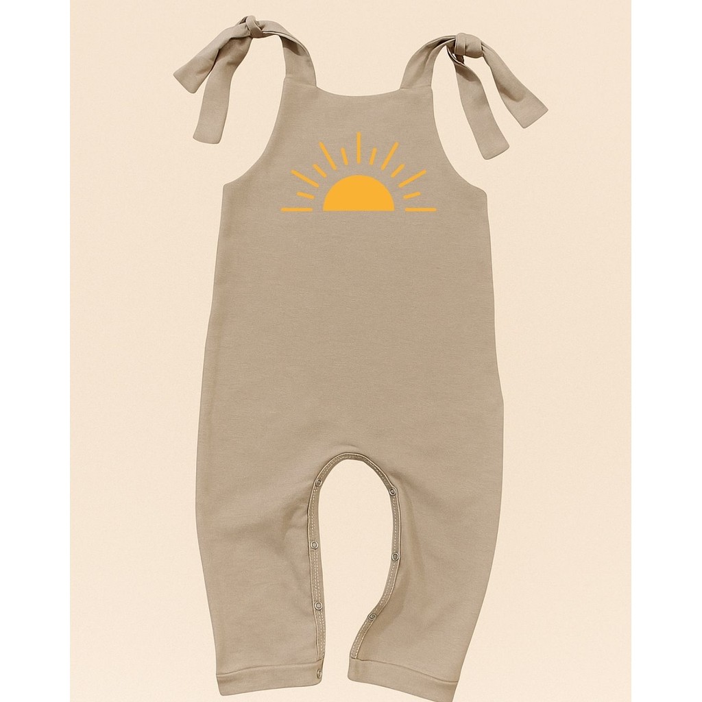 Roupa de Bebê Boho Jardineira Cáqui Macacão Bebê 100% Algodão Malha  Roupa Bebê 1 Ano