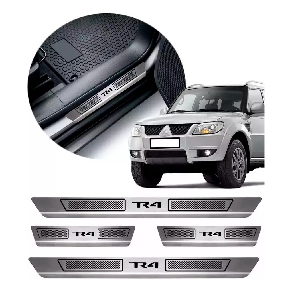 Jogo Soleira Porta Aço Inox Pajero Tr4 2014 2015 2016 2017