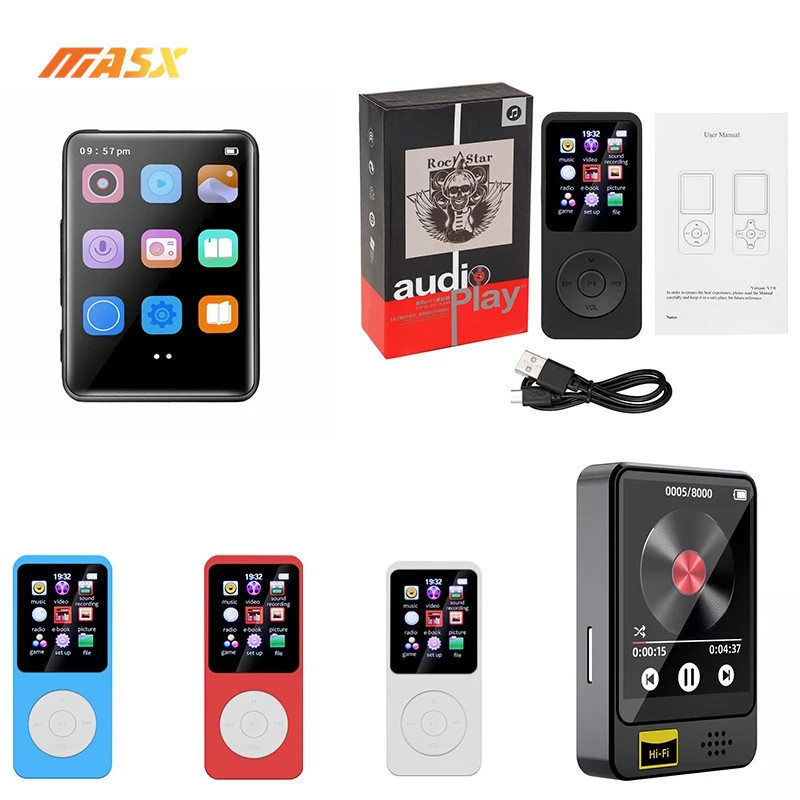 Bluetooth 5.0 MP3 Player HIFI Alto-Falantes De Música Esporte MP4 Media Rádio FM Voice Ebook em Oferta na Shopee