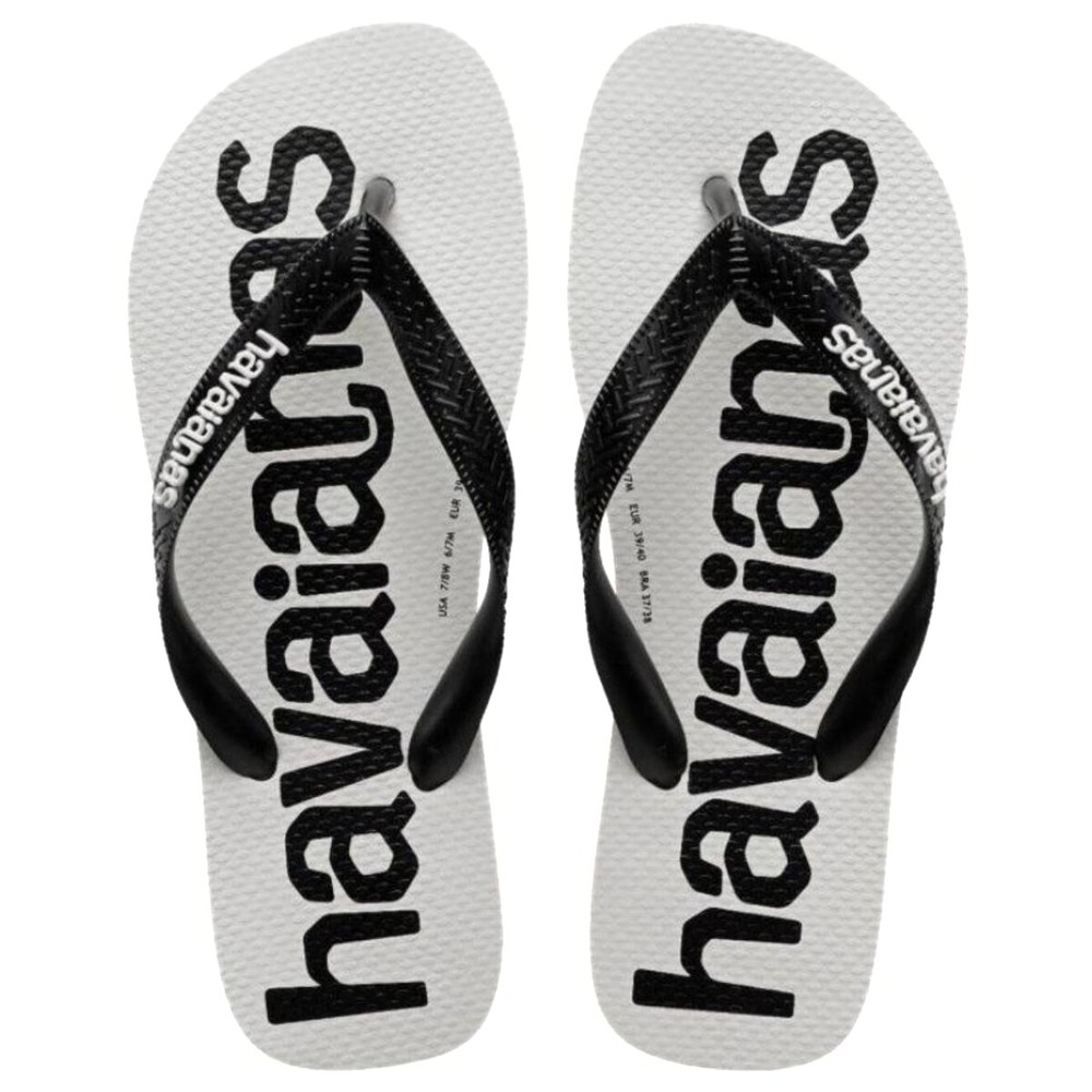 Chinelo Havaianas Top Logomania 2 - Branco e Preto em Oferta na Shopee