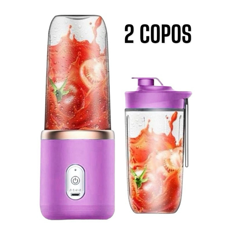400ML 6 Lâminas Espremedor Elétrico Mini Liquidificador Portátil De Suco De Alimentos Misturador Leite Smoothie em Oferta na Shopee