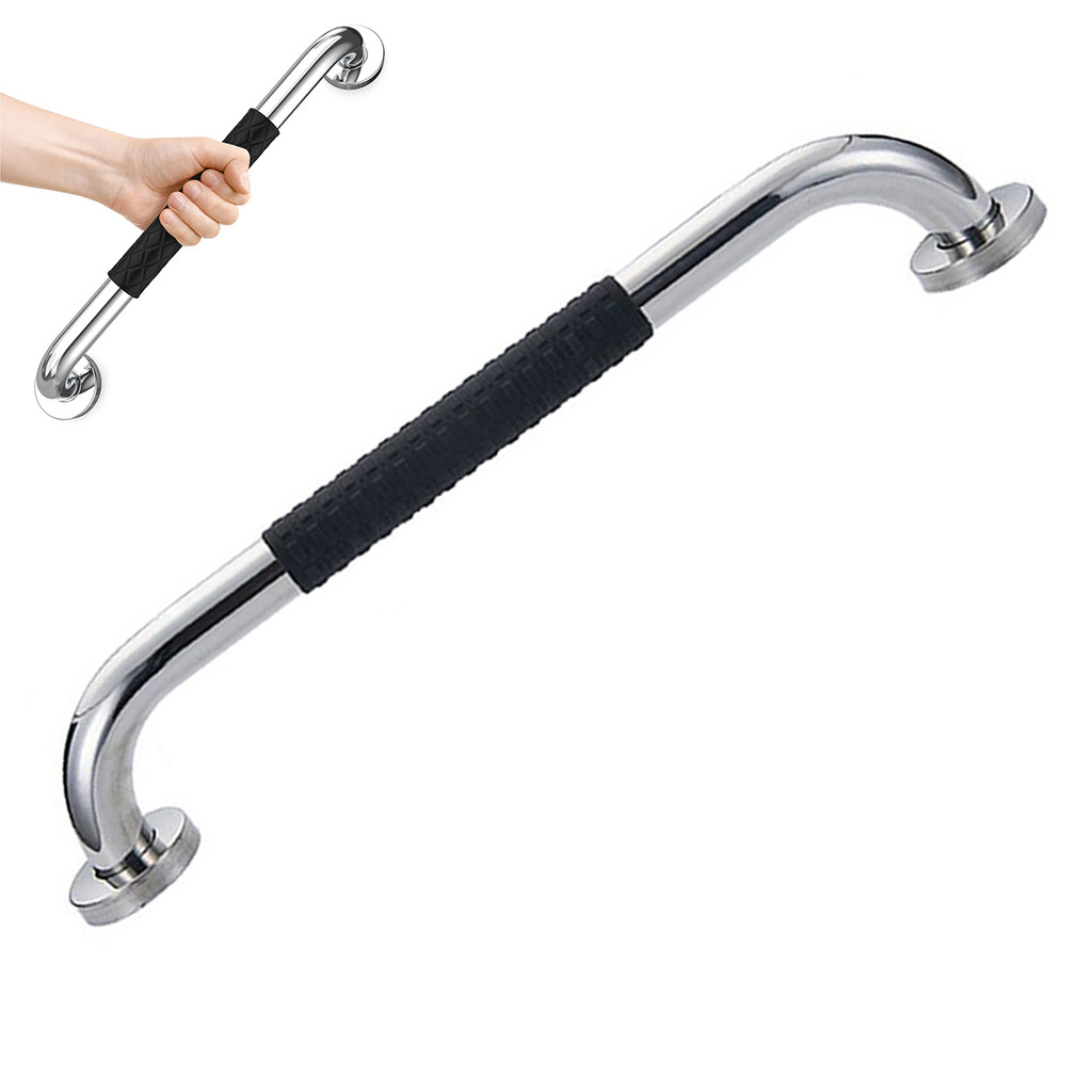 Barra de Apoio 60cm Inox Suporte Antiderrapante Banheiro Box Idoso Cadeirante Gestante Criança Casa Segurança Proteçao