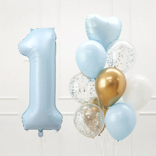 12pçs Balões Laminados De Coração , 40 Polegadas , Número Azul , Decorações De Festa De Feliz Aniversário , Crianças , M em Oferta na Shopee