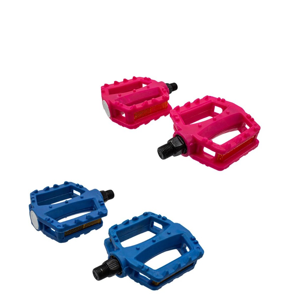 Pedal bicicleta infantil colorido rosa ou azul nylon c/esfera rosca fina — imagem 2 de 2