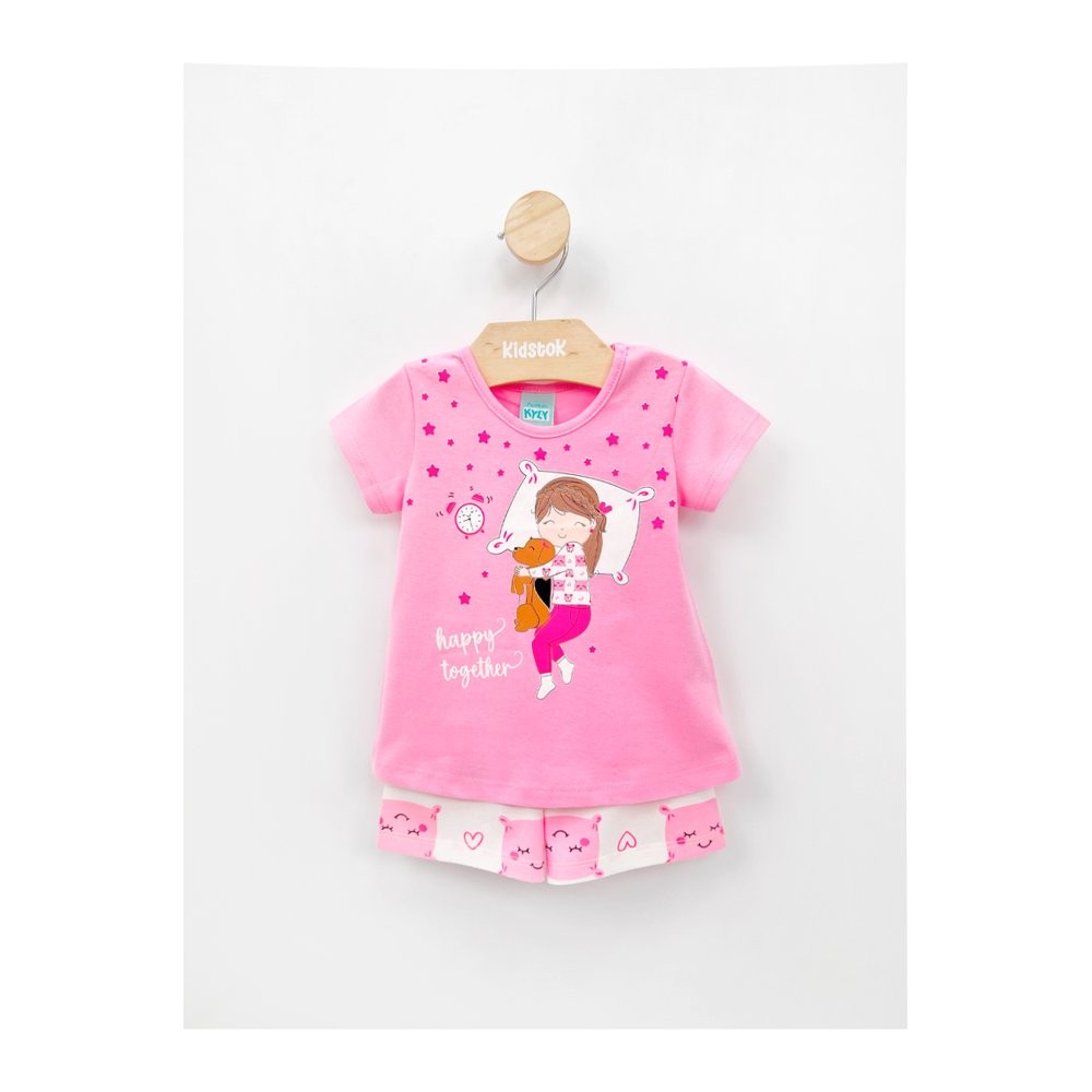 Pijama Menina Manga Curta Soneca Estrelinhas Brilha no Escuro - Kyly - Baby & Kids Fashion