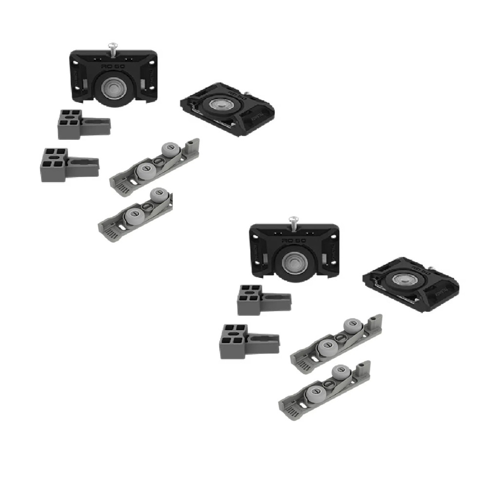 2 Kit Roldana Para Porta De Correr RO50 Guia Flex 1 Porta