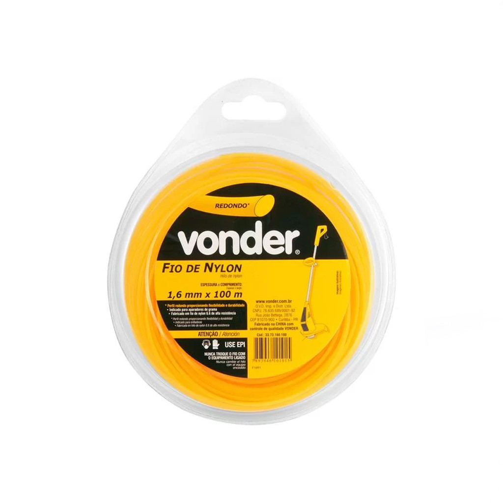 FIO DE NYLON 1,6MMX100M REDONDO VONDER