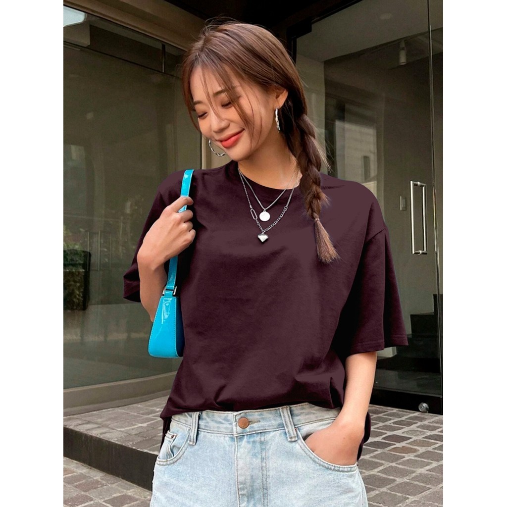 Blusa Básica Vinho Camiseta Larga Confortável Oversized Esportiva Lisa Unissex T Shirt Streetwear