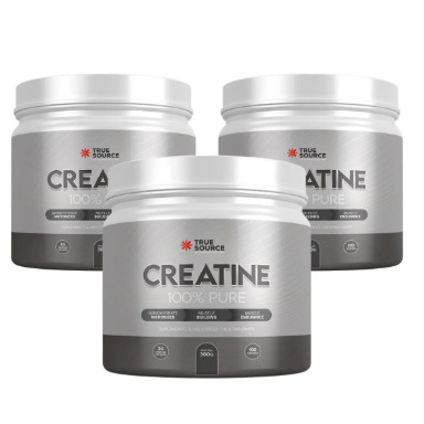 Kit 3x TRUE SOURCE True Creatine 100% Pure (300G) Único