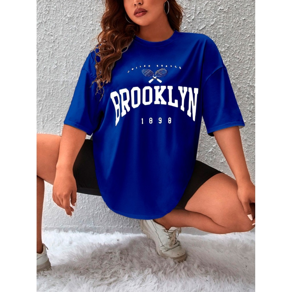 Camiseta Estilosa Estampada 1898 Brooklyn Oversized Moderna Blusa Casual Confortável Old School
