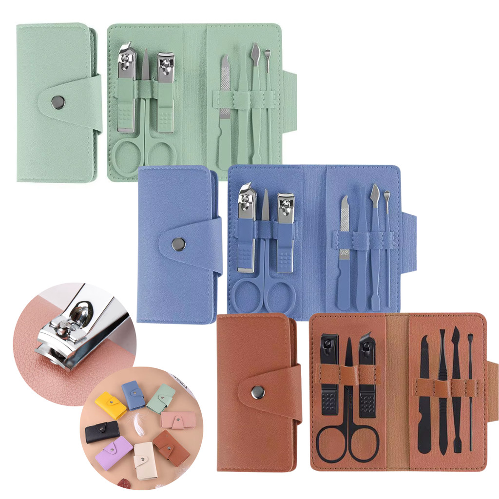 3 Kit Com 7 Pçs Cortador De Unhas Manicure Pedicure Conjunto De Ferramentas Com Bolsa