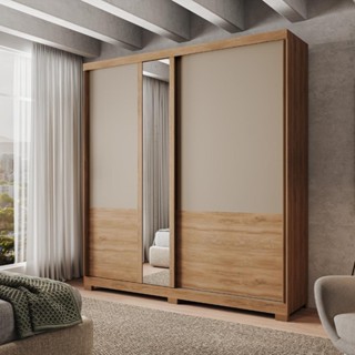 Guarda Roupa Casal 2 Portas 4 Gavetas Madrid Carraro Freijó c/ Avelã em Oferta na Shopee