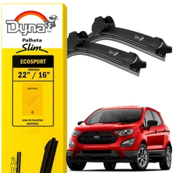 Jogo palheta parabrisa dianteiro Ecosport 2017 a 2021 Original Dyna Limpeza Precisa