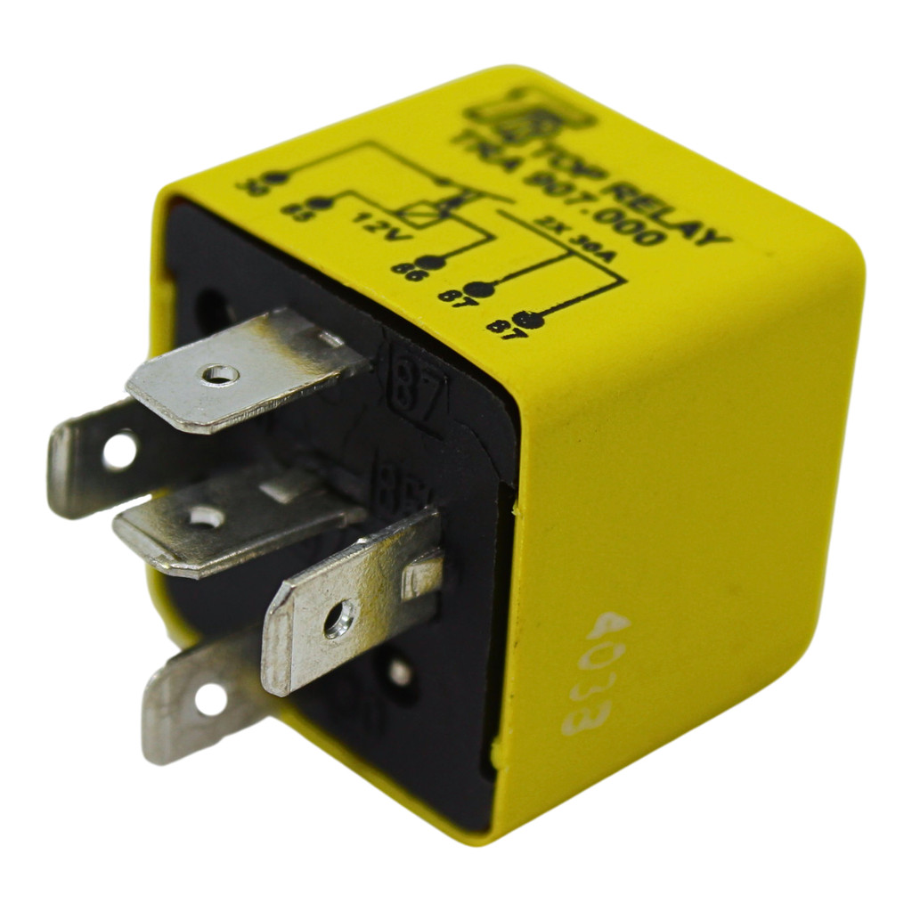 Relé Auxiliar Universal Linha Fiat 12V 2X30A Duplo 87 Com Retorno 5 Terminais