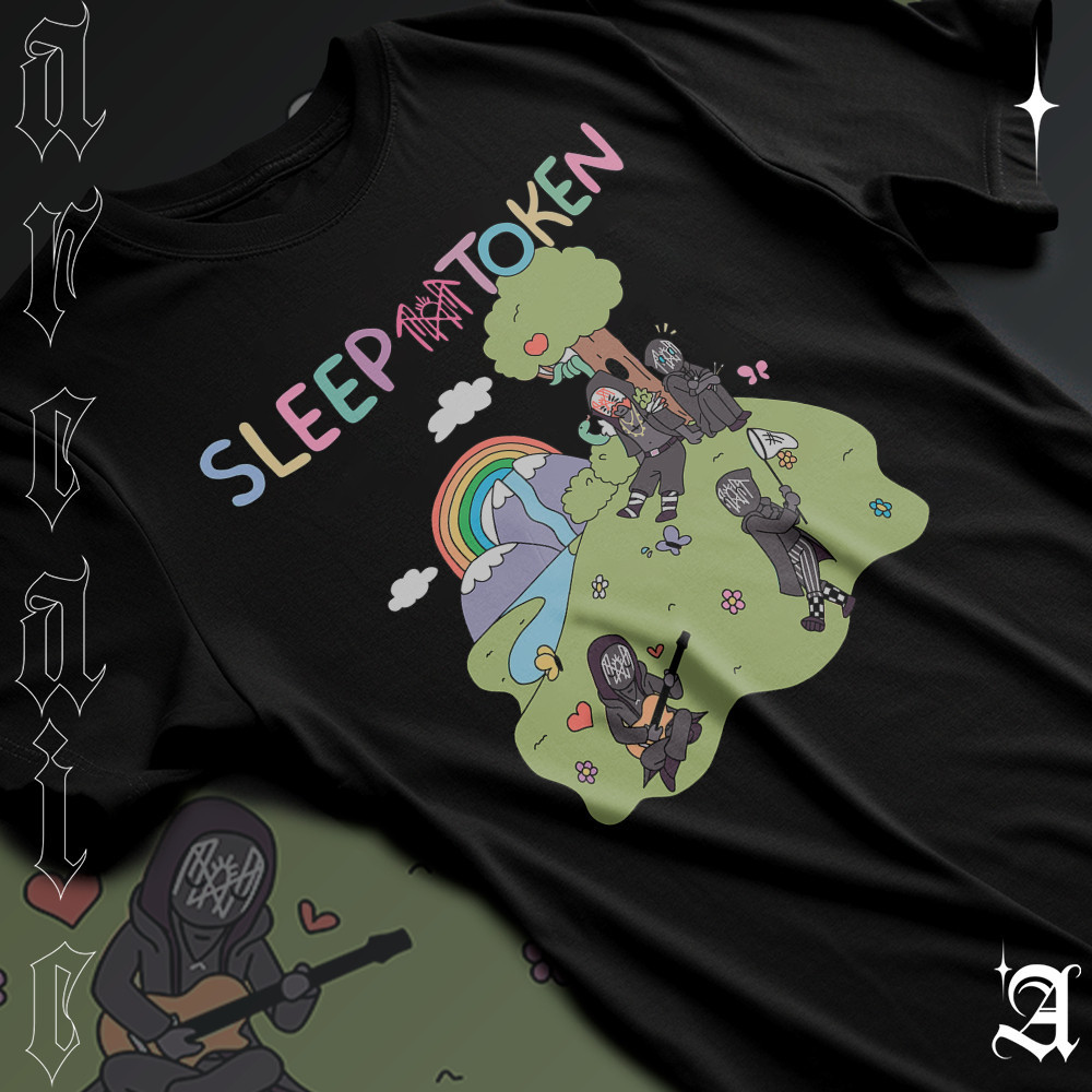 Camiseta Streetwear  Sleep Token Banda Rock Britânica Cute Colors Integrantes Tee 100% Algodão Envio Imediato trendbox