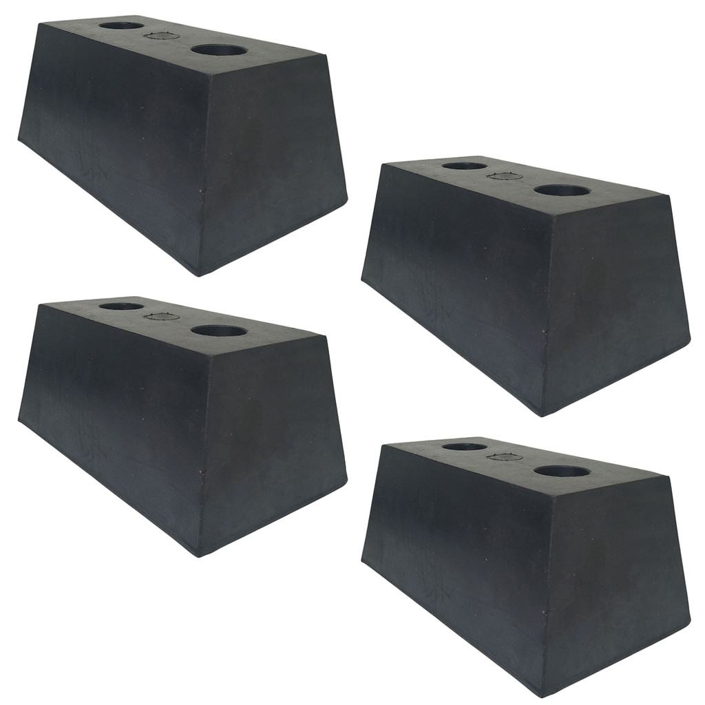Kit 4 Calços De Borracha Maciço 210x80x90mm Antivibração Impacto Borrachas Londrina