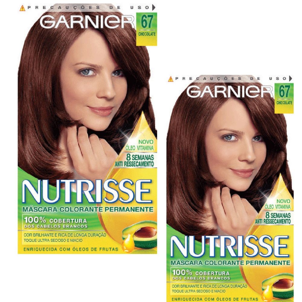 Kit 2 Tintura Creme Nutrisse Garnier Chocolate 67 Kit - Beauty
