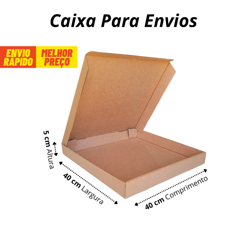 Kit 25 Caixas Salgado Doce 40x40x5 Papelão Reforçado Premium p/ Envio