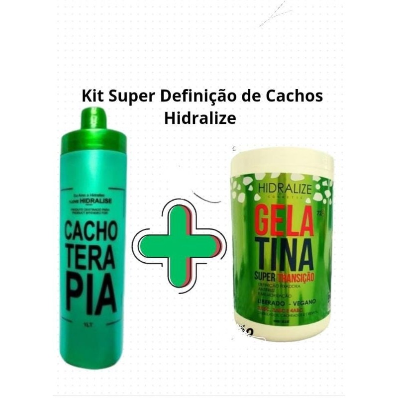 Kit Hidralize Super Definição de Cachos- Cachoterapia + Gelatina Super Transição em Oferta na Shopee