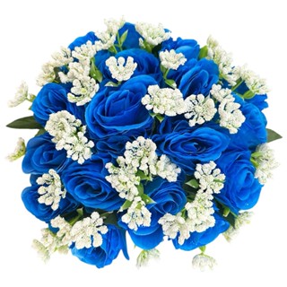 Buquê Grande de Rosas Com Mosquitinhos Folhagens 18 Flores Noiva Casamento Decoração em Oferta na Shopee