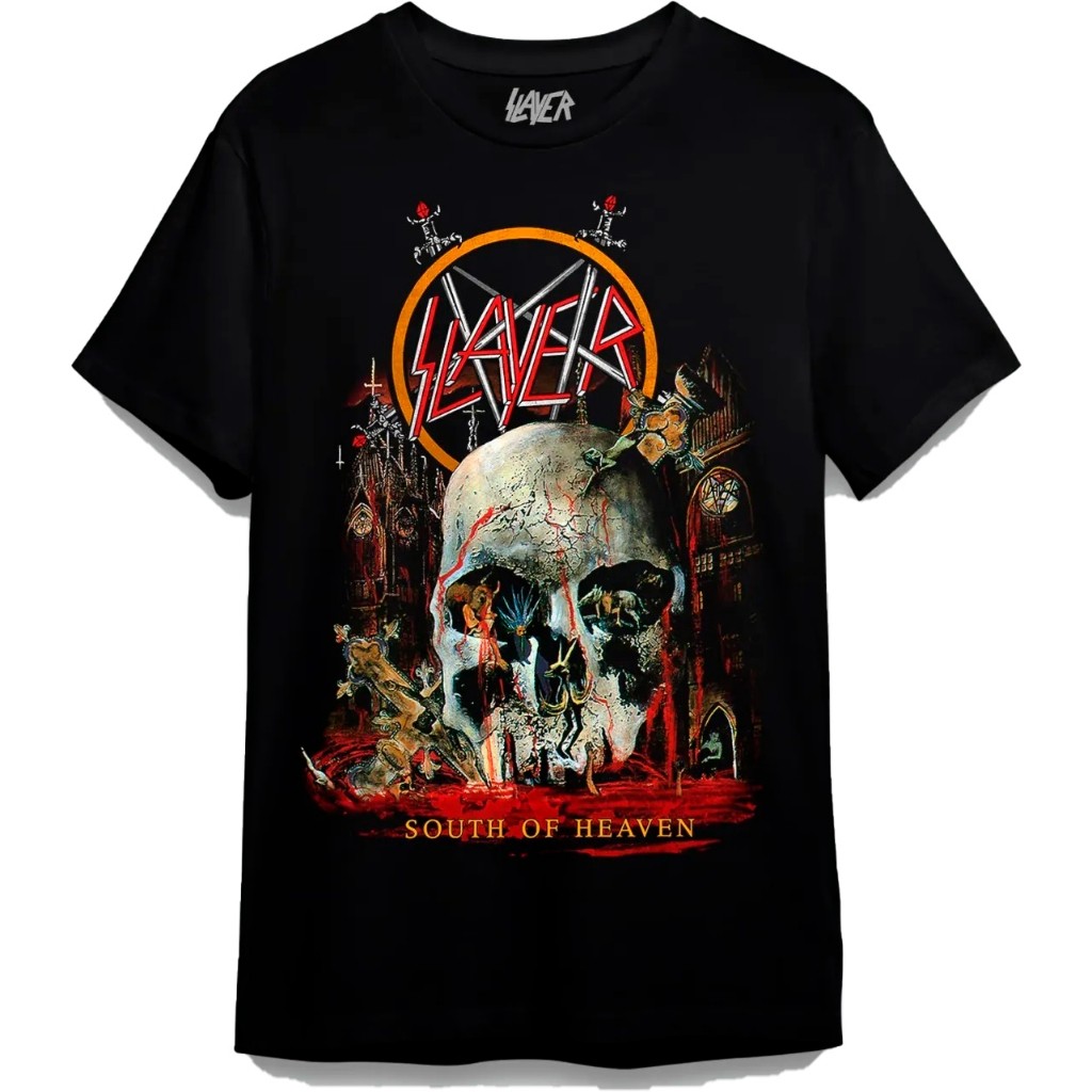 Camiseta Slayer - South of Heaven - rock roll camisa unissex