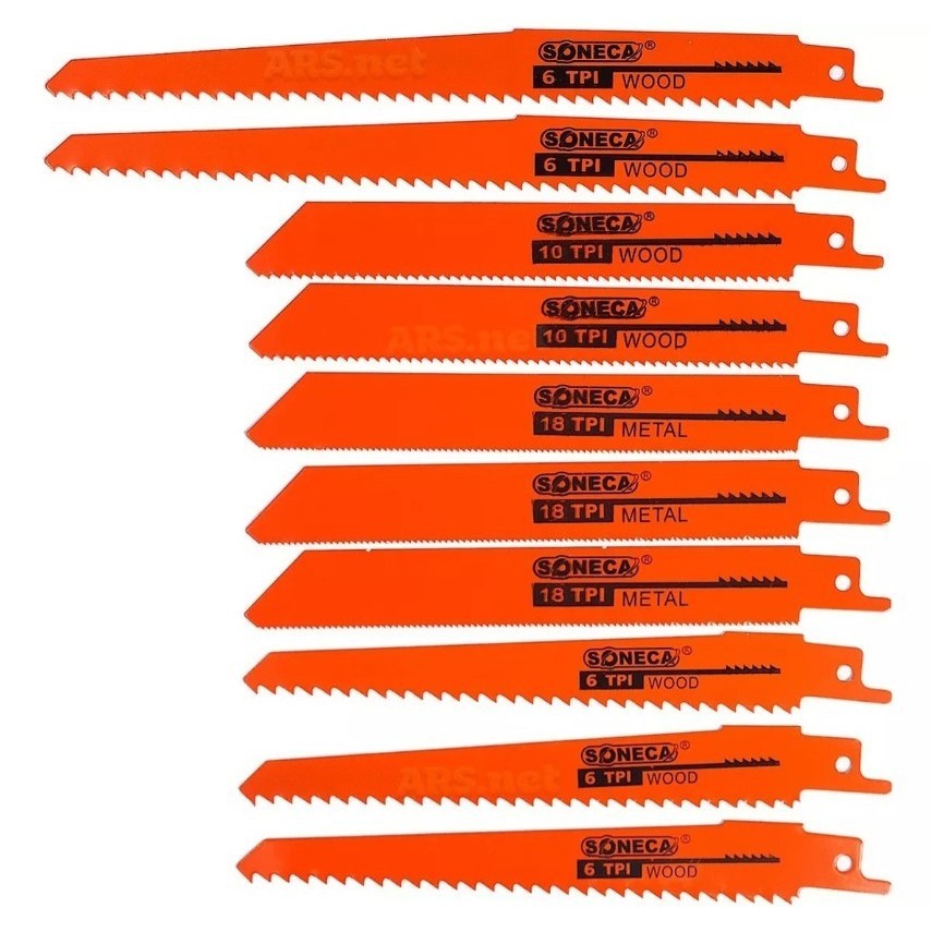 Lâminas Serra Sabre Tico Tico Kit 10pcs – Corte Rápido e Preciso em Madeira e Metal Alta Resistência