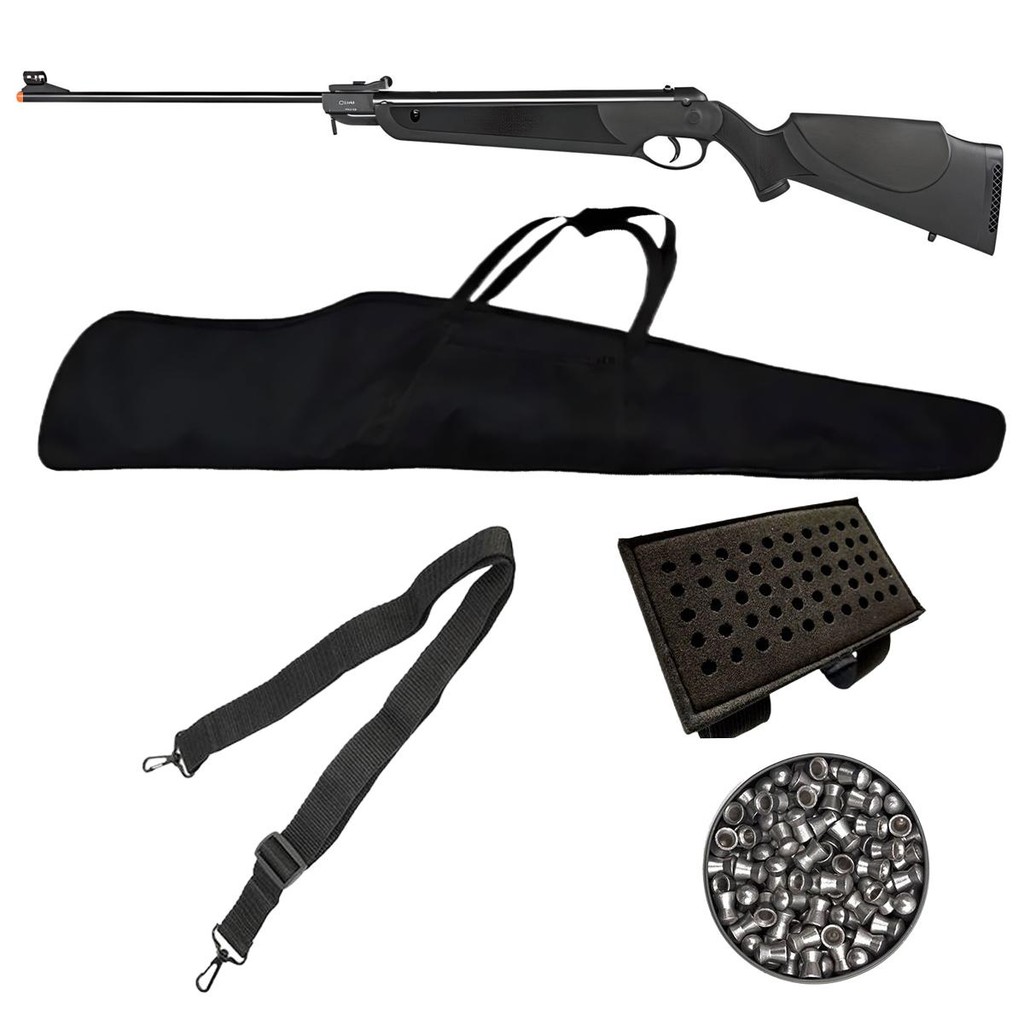 Carabina de Pressão Dione 4G 5.5mm Pistão Nitro 55kg - Rossi + Chumbo + Capa + Bandoleira + Porta Chumbo em Oferta na Shopee