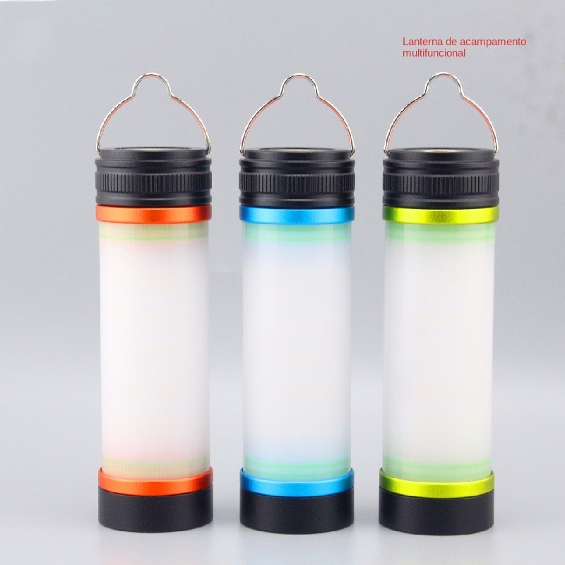 Luz de acampamento impermeável ao ar livre luz led multifuncional lanterna tenda luz recarregável luz de emergência