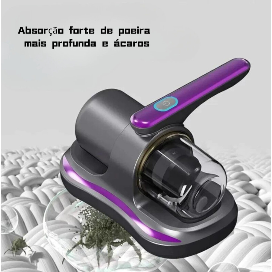 Aspirador de Pó Portátil Sem Fio Escova Removedor de Ácaro Recarregável USB