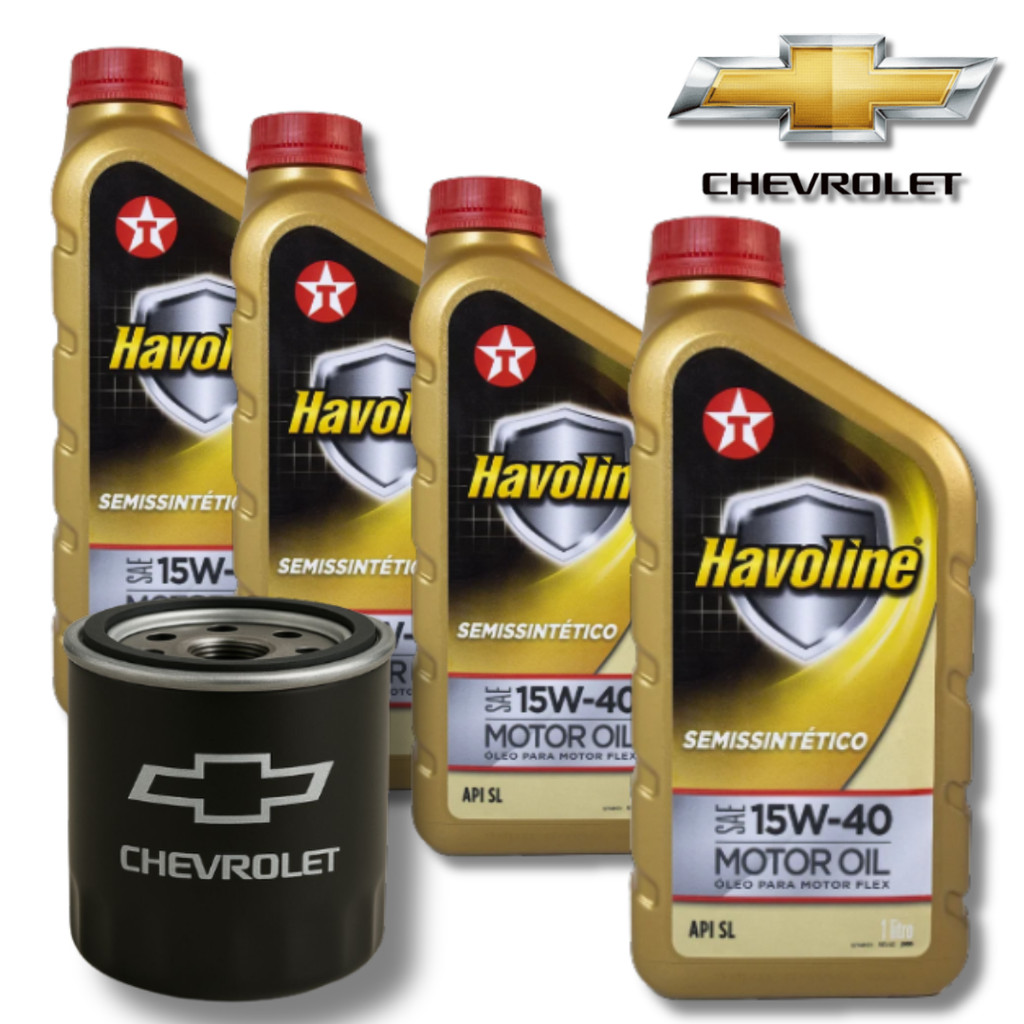 KIT TROCA DE ÓLEO 15W40 TEXACO HAVOLINE + FILTRO GM